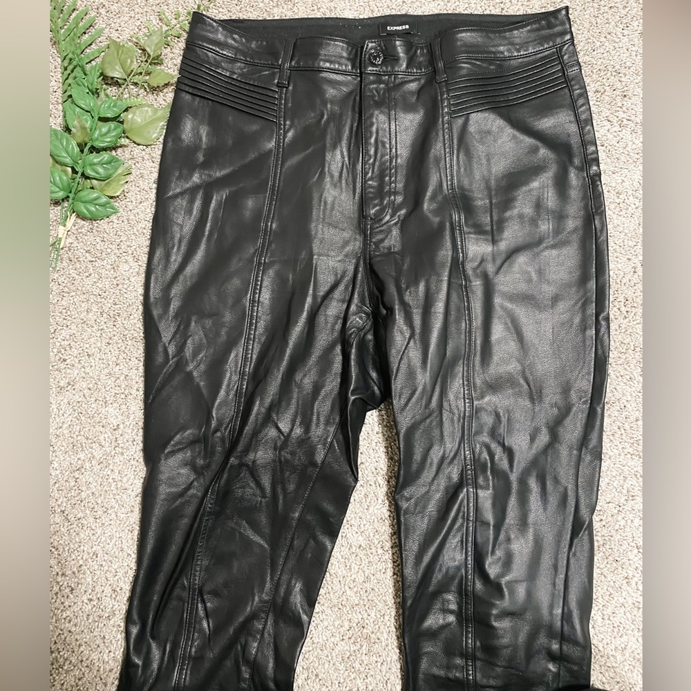 Express Leather High Rise Skinny Pants